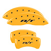 12005SRT1YL Front/Rear Disc Brake Caliper Covers Fits Select Dodge Challenger/Charger/Dodge Magnum [Yellow w/Black RT1 (Truck)] - image 1