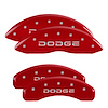 12043SDODRD Front & Rear Disc Brake Caliper Covers Fits Select Dodge Ram 1500/Dodge Durango [Red w/Silver Dodge (Broken D)] - image 1