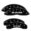 12043SRAMBK Front & Rear Disc Brake Caliper Covers Fits Select Dodge Ram 1500, Dodge Durango [Black Finish w/ Silver RAM] - image 1