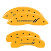 12088SCH1YL Front & Rear Disc Brake Caliper Covers Fits Select Dodge Challenger/Charger/Dodge Magnum [Yellow w/Black Charger ll] - image 1