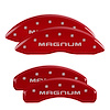 12088SMGMRD Front & Rear Disc Brake Caliper Covers Fits Select Dodge Challenger/Dodge Charger/Dodge Magnum [Red w/Silver Magnum] - image 1