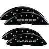 12124SDD4BK Front & Rear Disc Brake Caliper Covers Fits Select Dodge Ram 2500/Dodge Ram 3500 [Black w/Silver Dodge (No Stripes)] - image 1
