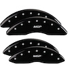 12124SMGPBK Front & Rear Disc Brake Caliper Covers for 2010 Dodge Ram 2500, 2010 Dodge Ram 3500 [Black Finish w/ Silver MGP] - image 1
