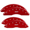 12124SMGPRD Front & Rear Disc Brake Caliper Covers for 2010 Dodge Ram 2500, 2010 Dodge Ram 3500 [Red Finish w/ Silver MGP] - image 1