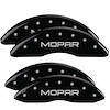 12124SMOPBK Front & Rear Disc Brake Caliper Covers for 2010 Dodge Ram 2500, 2010 Dodge Ram 3500 [Black Finish w/ Silver MOPAR] - image 1