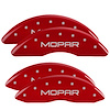 12124SMOPRD Front & Rear Disc Brake Caliper Covers for 2010 Dodge Ram 2500, 2010 Dodge Ram 3500 [Red Finish w/ Silver MOPAR] - image 1