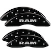 12124SRAMBK Front & Rear Disc Brake Caliper Covers for 2010 Dodge Ram 2500, 2010 Dodge Ram 3500 [Black Finish w/ Silver RAM] - image 1