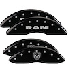 12124SRMHBK Front Disc Brake Caliper Covers for 2010 Dodge Ram 2500, 2010 Dodge Ram 3500 [Black Finish w/ Silver RAM / RAMHEAD] - image 1