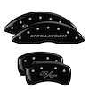 12162SCBRBK Front Disc Brake Caliper Covers Fits Select Dodge Challenger/Dodge Charger [Black w/Silver Challenger (Block) /R/T] - image 1
