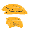 12162SCBRYL Front Disc Brake Caliper Covers Fits Select Dodge Challenger/Dodge Charger [Yellow w/Black Challenger (Block) /R/T] - image 1