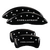 12162SCLBBK Front & Rear Disc Brake Caliper Covers Fits Select Dodge Challenger/Charger [Black w/Silver Challenger (Block)] - image 1