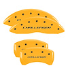 12162SCLBYL Front & Rear Disc Brake Caliper Covers Fits Select Dodge Challenger/Charger [Yellow w/Black Challenger (Block)] - image 1