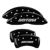 12162SDAYBK Front & Rear Disc Brake Caliper Covers Fits Select Dodge Challenger, Dodge Charger [Black Finish w/ Silver Daytona] - image 1
