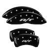 12162SRT1BK Front & Rear Disc Brake Caliper Covers Fits Select Dodge Challenger/Dodge Charger [Black w/Silver RT1 (Truck)]