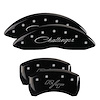 12181SCLRBK Front Disc Brake Caliper Covers Fits Select Dodge Challenger/Dodge Charger [Black w/Silver Challenger (Cursive) /RT] - image 1