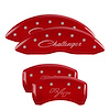 12181SCLRRD Front Disc Brake Caliper Covers Fits Select Dodge Challenger/Dodge Charger [Red w/Silver Challenger (Cursive) /RT] - image 1