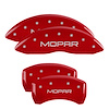 12181SMOPRD Front & Rear Disc Brake Caliper Covers Fits Select Dodge Challenger, Dodge Charger [Red Finish w/ Silver MOPAR] - image 1