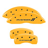 12192SAV1YL Front & Rear Disc Brake Caliper Covers Fits Select Dodge Avenger, Dodge Caliber [Yellow Finish w/ Black Avenger ll] - image 1