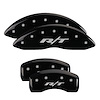 12192SRT1BK Front & Rear Disc Brake Caliper Covers Fits Select Dodge Avenger, Dodge Caliber [Black Finish w/ Silver RT1 (Truck)] - image 1