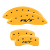12192SRT1YL Front & Rear Disc Brake Caliper Covers Fits Select Dodge Avenger, Dodge Caliber [Yellow Finish w/ Black RT1 (Truck)] - image 1