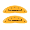 Set of 4 caliper covers Engraved Front and Rear With out stripes/Durango Yellow powder coat finish black characters - image 1