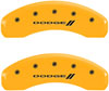 Set of 4 caliper covers Engraved Front and Rear With stripes/Dodge Yellow powder coat finish black characters - image 2