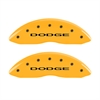 Set of 4 caliper covers Engraved Front and Rear With out stripes/Dodge Yellow powder coat finish black characters - image 1