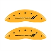 Set of 4 caliper covers Engraved Front and Rear With stripes/Durango Yellow powder coat finish black characters - image 1