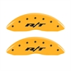 Set of 4 caliper covers Engraved Front and Rear RT1-Truck Yellow powder coat finish black characters - image 1