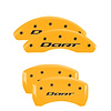 12199SDR1YL Front & Rear Disc Brake Caliper Covers Fits Select Dodge Dart [Yellow Finish w/ Black Dart (2013 w/ No Stripes)] - image 1
