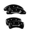 12199SDRTBK Front & Rear Disc Brake Caliper Covers for 2013-2016 Dodge Dart, 2013 Dodge Dart [Black Finish w/ Silver Dart ll] - image 1