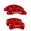 12199SMOPRD Front & Rear Disc Brake Caliper Covers for 2013-2016 Dodge Dart, 2013 Dodge Dart [Red Finish w/ Silver MOPAR] - image 1