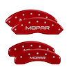 12200SMOPRD Front & Rear Disc Brake Caliper Covers Fits Select Dodge Grand Caravan, Dodge Journey [Red Finish w/ Silver MOPAR] - image 1