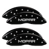 12203SMOPBK Front & Rear Disc Brake Caliper Covers for 2001-2002 Dodge Viper [Black Finish w/ Silver MOPAR] - image 1