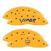 12203SSNPYL Front Disc Brake Caliper Covers for 2001-2002 Dodge Viper [Yellow Finish w/ Black Viper / Snake (Gen 2)] - image 1