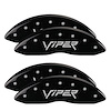 12203SVIPBK Front & Rear Disc Brake Caliper Covers for 2001-2002 Dodge Viper [Black Finish w/ Silver Viper (Gen 2)] - image 1