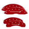 12204SDD3RD Front & Rear Disc Brake Caliper Covers Fits Select Dodge Durango [Red Finish w/ Silver Dodge ll]
