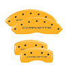 13007SCV5YL Front & Rear Disc Brake Caliper Covers Fits Select Chevy Corvette [Yellow Finish w/ Black Corvette (C5)]