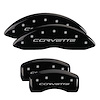 13008SCV6BK Front & Rear Disc Brake Caliper Covers for 2005-2013 Chevy Corvette [Black Finish w/ Silver Corvette (C6)]