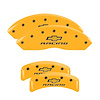 13013SBRCYL Front & Rear Disc Brake Caliper Covers Fits Select Chevy Corvette [Yellow Finish w/ Black Chevy Racing] - image 1