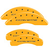13084SCV7YL Front & Rear Disc Brake Caliper Covers for 2014-2019 Chevy Corvette [Yellow Finish w/ Black Corvette (C7)] - image 1