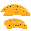 13084SMGPYL Front & Rear Disc Brake Caliper Covers for 2014-2019 Chevy Corvette [Yellow Finish w/ Black MGP] - image 1