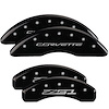 13084SZ51BK Front Disc Brake Caliper Covers for 2014-2019 Chevy Corvette [Black Finish w/ Silver Corvette / Z51 (C7)] - image 1