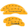 13084SZ51YL Front Disc Brake Caliper Covers for 2014-2019 Chevy Corvette [Yellow Finish w/ Black Corvette / Z51 (C7)] - image 1