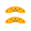 14001FBOWYL Front Disc Brake Caliper Covers for 1997-2002 Chevy Astro [Yellow Finish w/ Black Bowtie] - image 1
