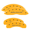 14004SAVLYL Front/Rear Brake Caliper Covers Fits Chevy Silverado 1500/Avalanche/Suburban 1500/Tahoe [Yellow w/Black Avalanche] - image 1