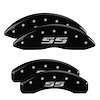 14004SSS3BK Front/Rear Brake Caliper Covers Fits Chevy Silverado 1500/Avalanche/Suburban/Tahoe [Black w/Silver SS (Silverado)] - image 1