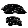 14006SBOWBK Front & Rear Disc Brake Caliper Covers for 2010-2013 Chevy Impala [Black Finish w/ Silver Bowtie] - image 1