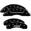 14011SZ85BK Front Disc Brake Caliper Covers for 2012-2015 Chevy Camaro [Black Finish w/ Silver Camaro / Z28 (Gen 5)] - image 1