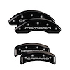 14026SCA4BK Front & Rear Disc Brake Caliper Covers for 1997-1997 Chevy Camaro [Black Finish w/ Silver Camaro (Gen 4)] - image 1